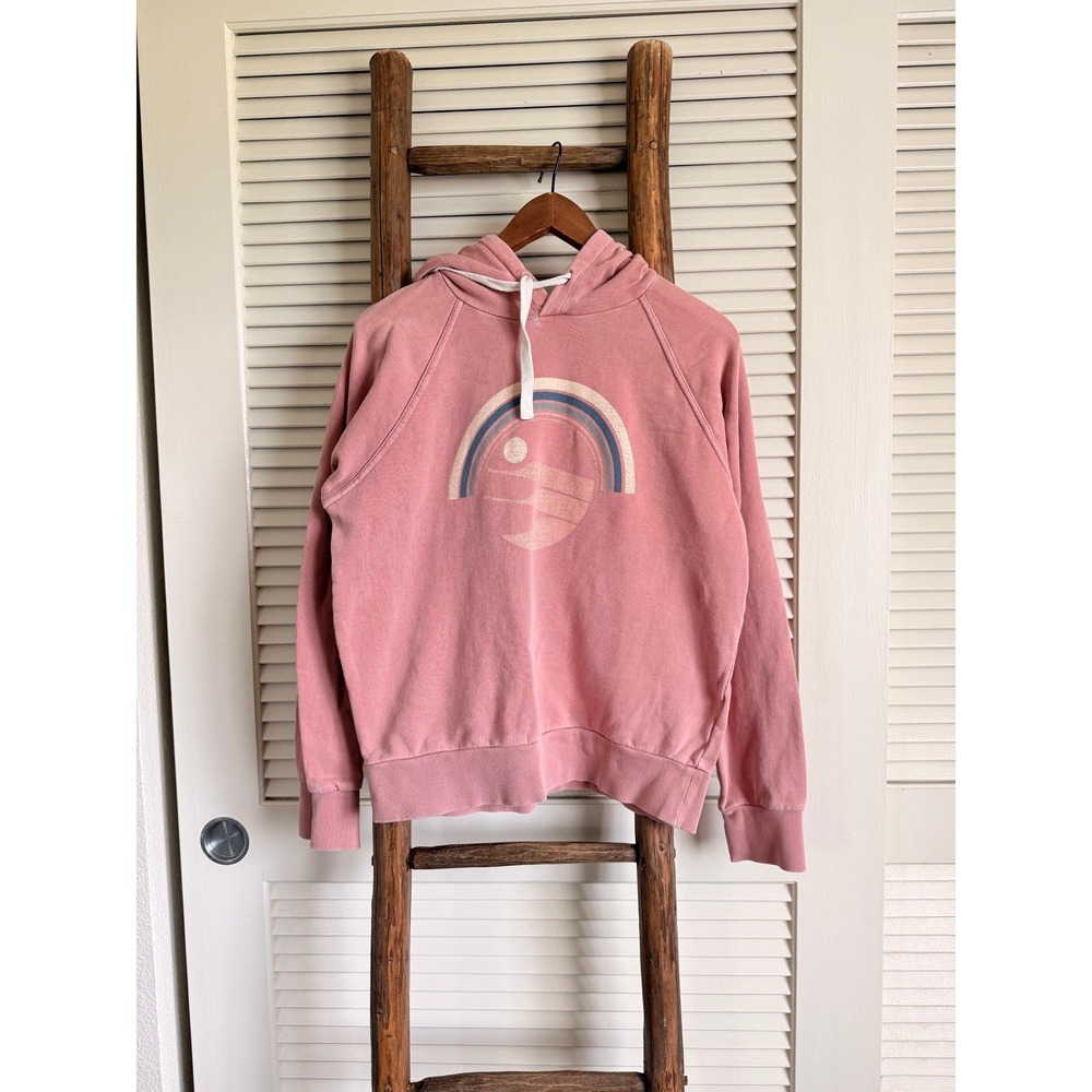 ONeill Womens‎ Pink Rainbow Graphic Raglan Hoodie Sweatshirt Medium